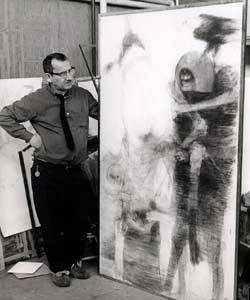 Lasansky with Nazi Drawing
